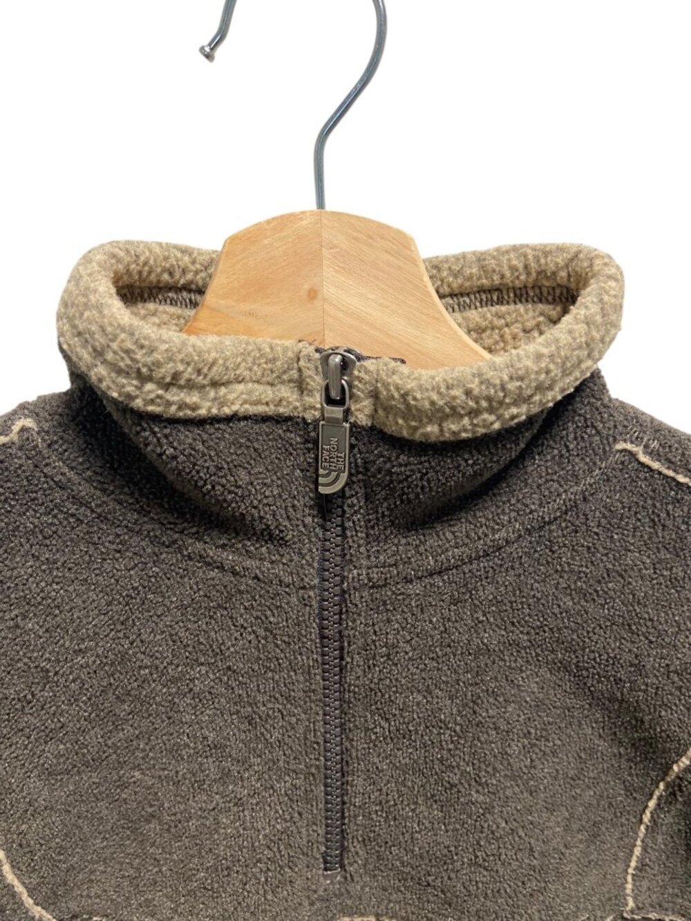 The North Face Vintage Y2K Fleece Quarter Zip Pullover Jacket Brown Size S Cozy - Picture 9 of 13
